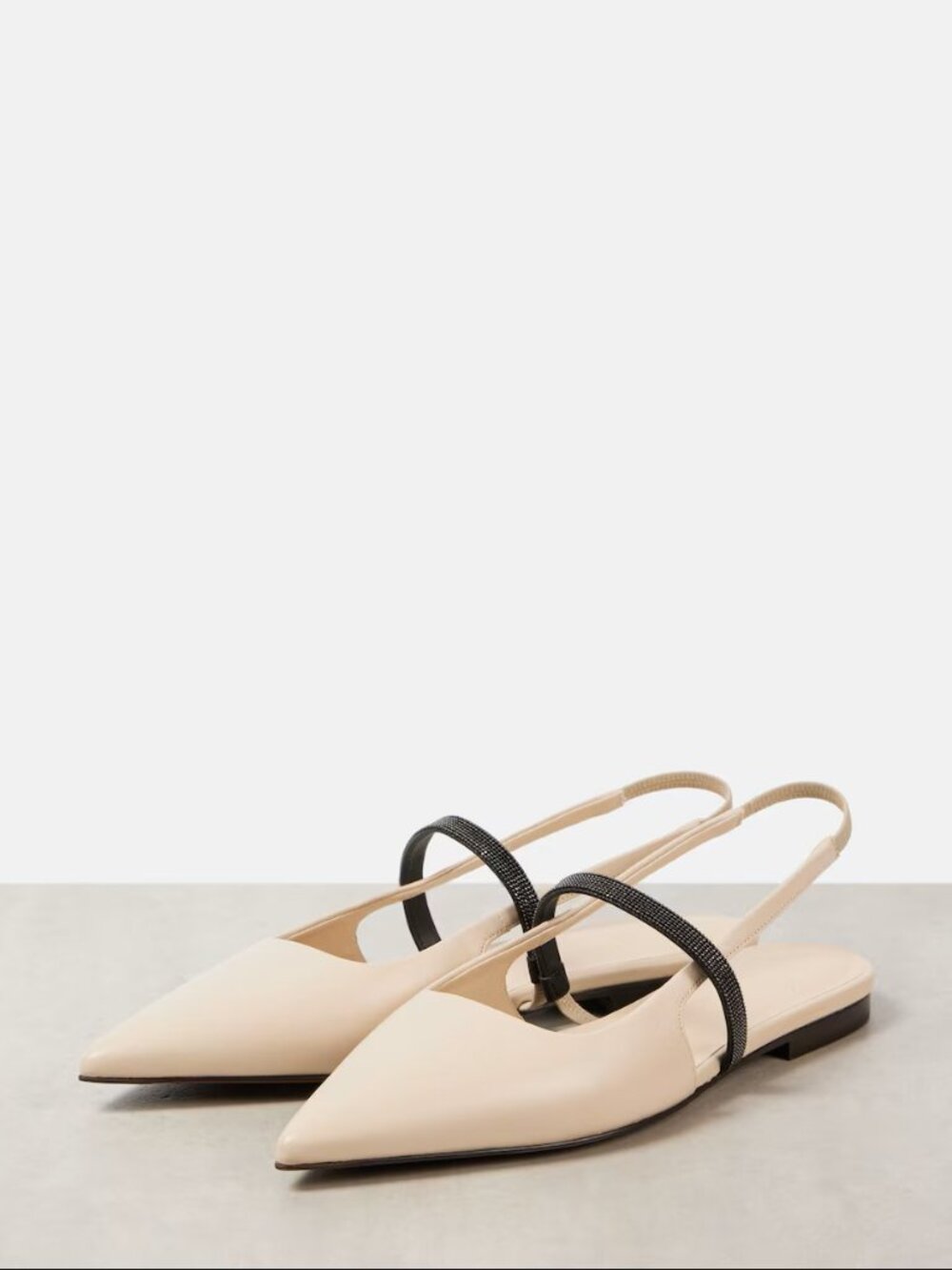 BRUNELLO CUCINELLI Pointy Leather Slingback Sie 39 *NEW*